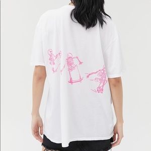 Urban skeleton skateboarding shirt (pink)